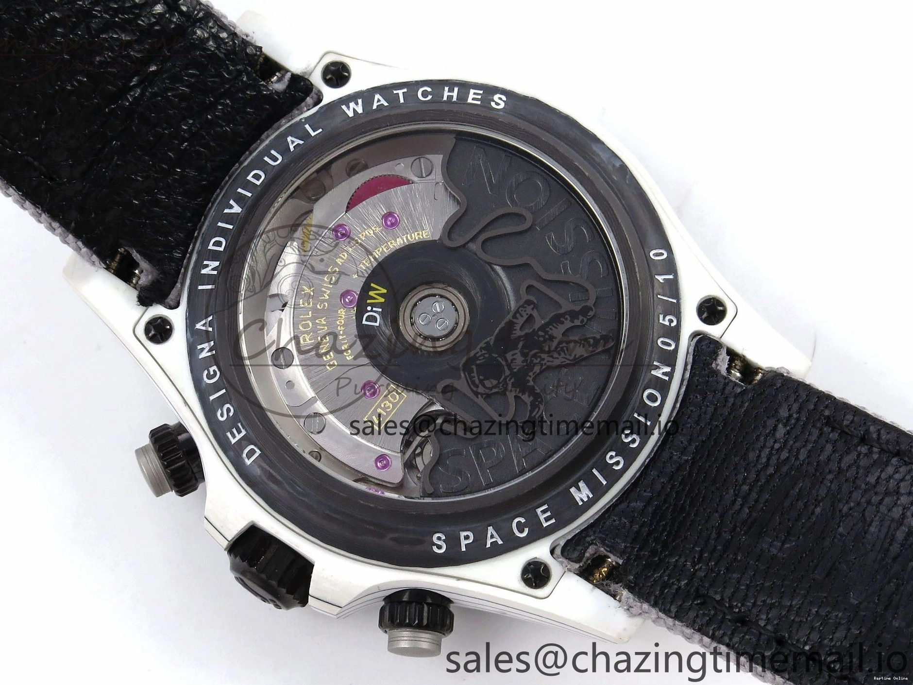 0505 Tailored Daytona DIW Space Mission Gray Textured Dial on Gray Nylon Strap A4130 Clone 1279